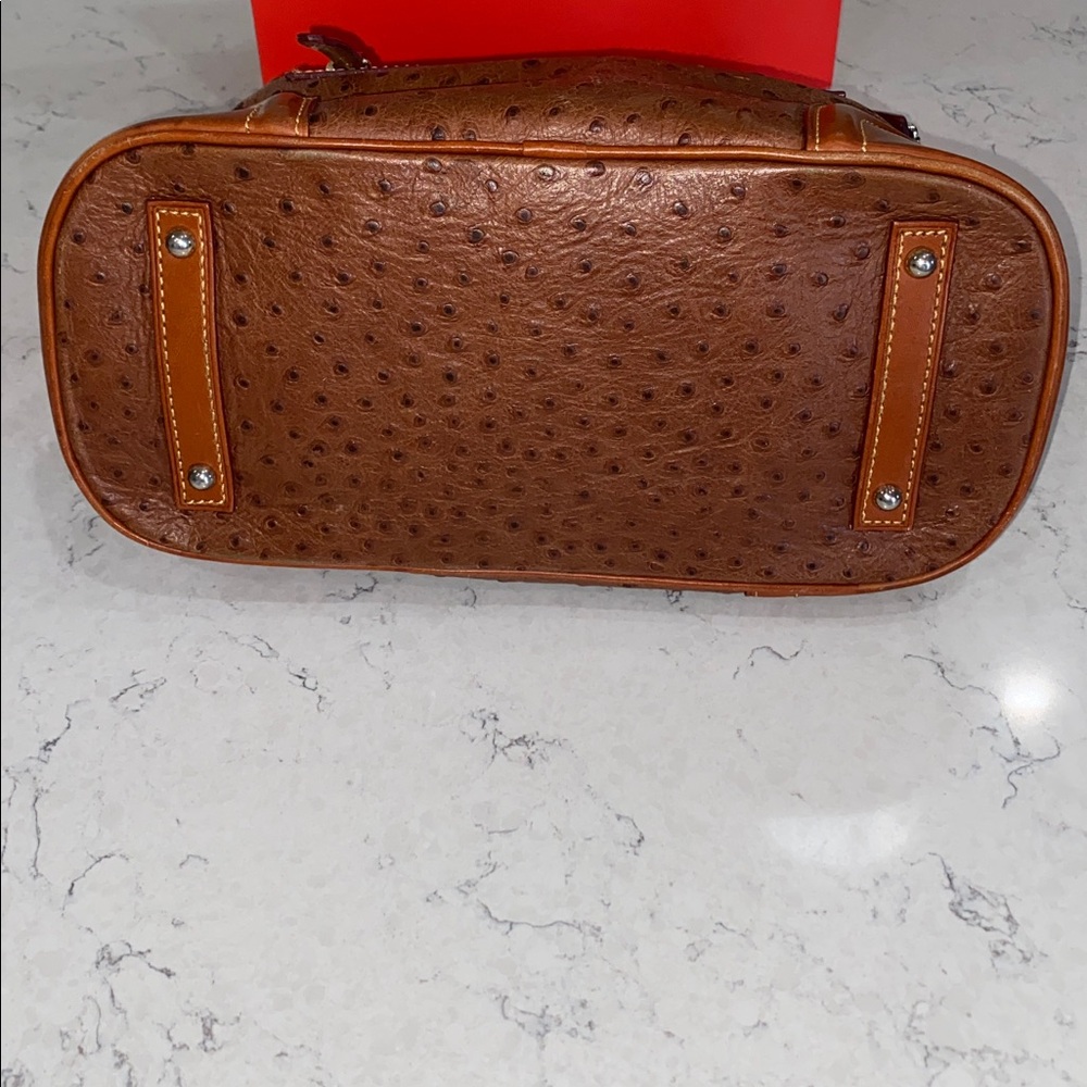 Dooney & Bourke Ostrich-Embossed Tan Shoulder Bag - Picture 6 of 14